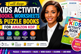 design kids activity books worksheets and puzzle books for KDP