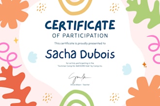 design professional certificates in canva