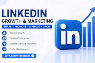 share promote content and manage organic linkedin growth marketing profile
