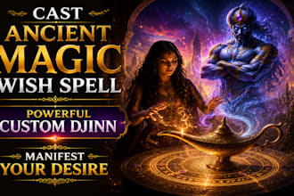 cast ancient magic wish spell, powerful custom djinn, manifest your desire