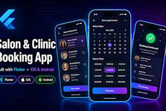 develop a flutter booking app for salons and clinics