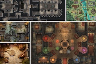 create custom 2d fantasy dnd battle maps for roll20 and foundry vtt