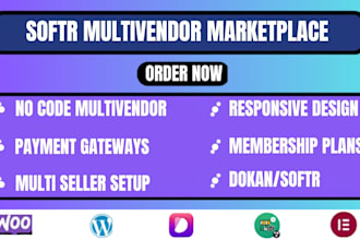 build high converting softr no code dokan multi vendor marketplace website
