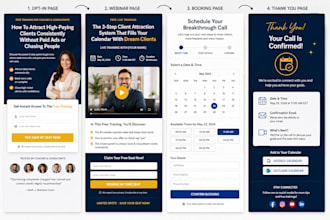 design coaching consultant funnel , optin webinar, call booking thank you page
