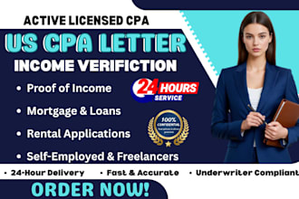 write a CPA comfort letter for self employed mortgage, and income verification