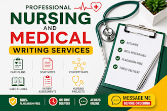 write nursing case studies, concept maps and progress notes