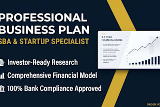 write a professional sba business plan and startup plan