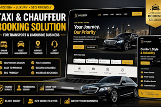 design a modern taxi booking website for chauffeur business