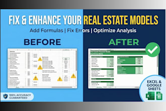 build, fix, enhance your real estate financial model formulas