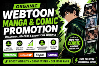 organically promote your webtoon, manga, comic and wattpad organically