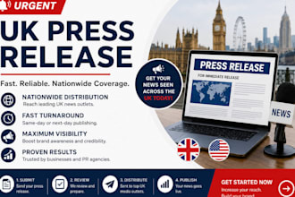 do urgent UK, USA press release writing and distribution, media outreach, news
