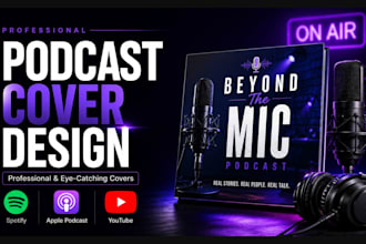 design premium podcast cover art for spotify and apple podcasts