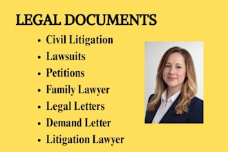 prepare legal document, lawsuits complaint,motions