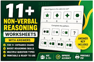 design 11 plus non verbal reasoning worksheets with answers