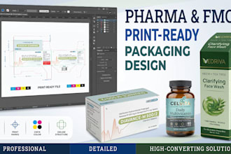 design pharma and fmcg packaging with print ready artwork