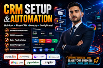 setup fluent crm hubspot crm pipedrive monday crm gohighlevel closeio automation