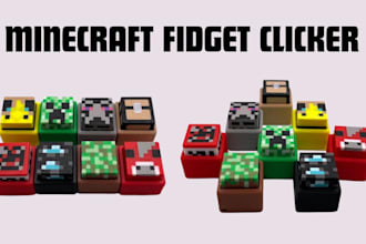 design custom minecraft fidget clicker 3d printable flexi toy stl file 3mf model