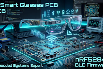 design ai smart glasses pcb and nrf52840 ble firmware