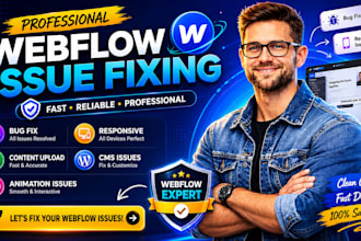 fix webflow bugs in your webflow website as a webflow expert, webflow developer