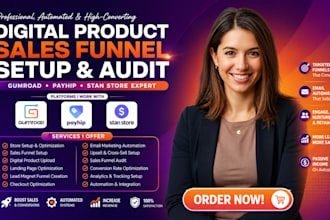 setup automated gumroad payhip stan store digital products sales funnel audit