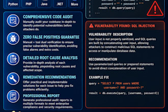 perform a professional code security audit and vulnerability assessment