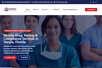 build professional drug testing website dna testing website health care website