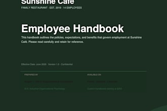 write an employee handbook and HR policies for your small business