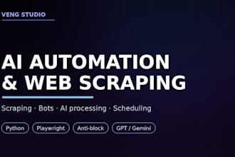 build python web scraping data extraction and ai automation bots