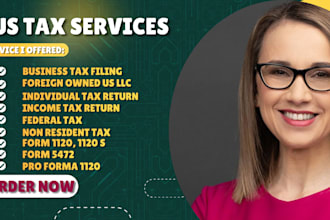 prepare form 1040nr, 1040, 5472 and pro forma 1120 for foreign owned llc