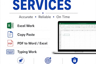 do accurate data entry, copy paste, typing and excel work