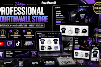 design fourthwall website fourth wall store creator merch pod tshirt redesign