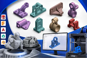 create 3d printable model, stl file and product prototype cad design