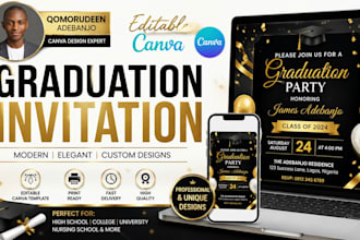 create editable graduation invitations in canva