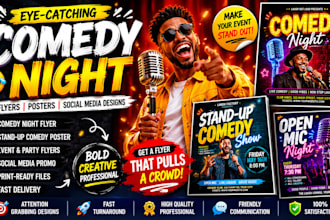 night club flyers, stand up comedy posters club event, comedy flyer night club