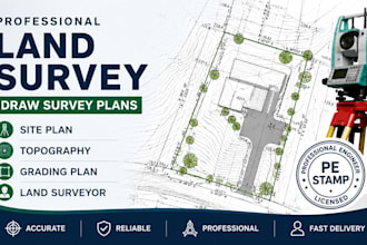 land survey draw survey plans site plan topography land surveyor grading plan