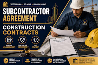 draft subcontractor agreement, construction contract and contractor agreement