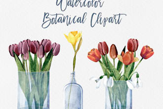 create hand painted watercolor clipart