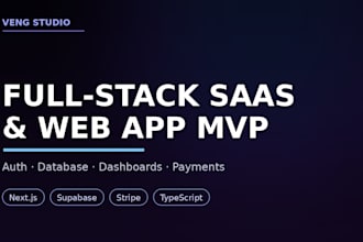 build a full stack saas web app mvp with nextjs and supabase