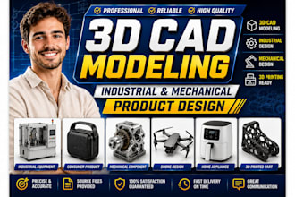 3d cad design 3d industrial product design mechanical cad modeling 3d printing
