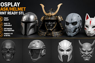 model 3d cosplay helmet mask prop wearable stl for 3d printing