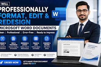 professionally format, edit, and redesign microsoft word documents