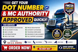 get your dot number and mc authority approved quickly