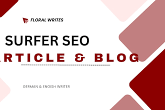 write surfer SEO optimised articles, blog posts and website contents that rank