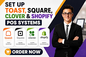 set up toast, square, clover and shopify pos systems