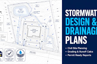 design stormwater management layout drainage plan civil site planning report