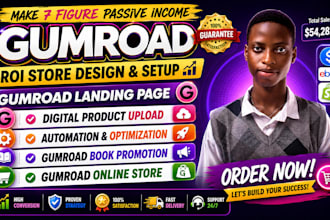 do gumroad store setup gumroad landing page gumroad digital product store design