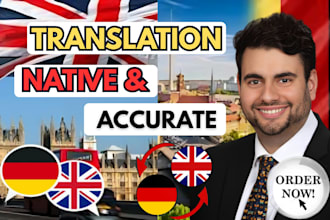 translate english to german or german to english professional and native