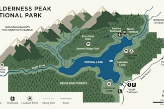 design adventure map, elevation map, contour map, vector map, national park maps