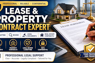 review and draft lease agreement, property contract and legal documents