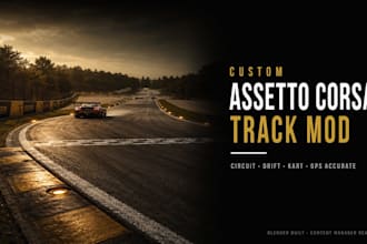 create a custom assetto corsa race track, drift track and circuit mod